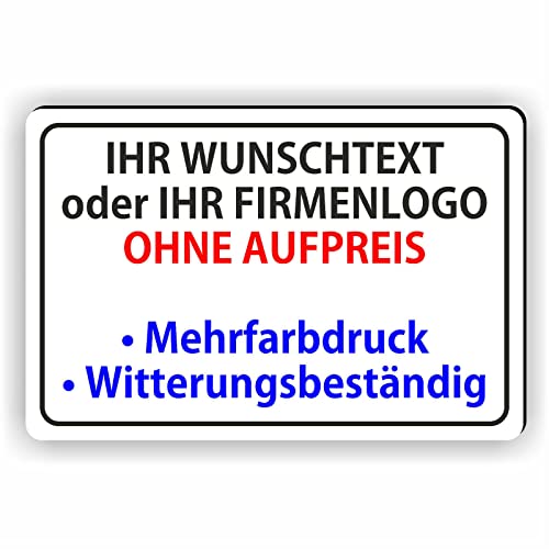 Fassbender-Druck SCHILDER - WUNSCHSCHILD - Wunschtext Schild - komplett anpassbares Schild mit Text und Bild - Aluverbundplatte mit vielen Größen für alle Arten Wunschschilder von Fassbender-Druck SCHILDER