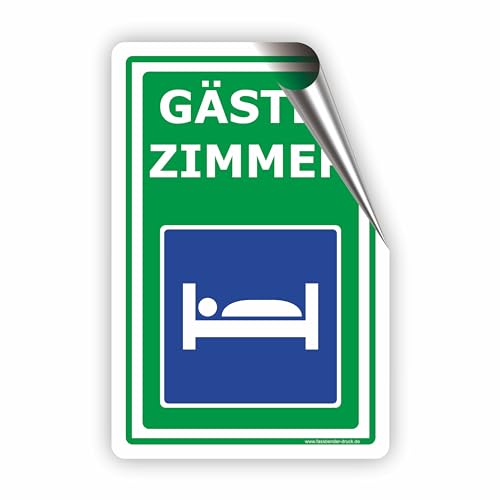 GÄSTEZIMMER/Freie Zimmer/Zimmer Frei - SCHILD/D-040 (20x30cm Aufkleber) von Fassbender-Druck SCHILDER