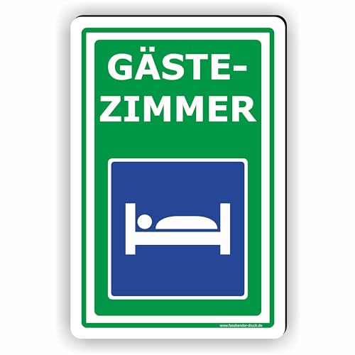 GÄSTEZIMMER/Freie Zimmer/Zimmer Frei - SCHILD/D-040 (30x45cm Schild) von Fassbender-Druck SCHILDER