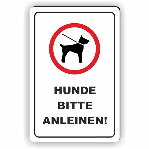 HUNDE BITTE ANLEINEN/HUNDE AN DER LEINE SCHILD/T-006 (40x60cm Schild) von Fassbender-Druck SCHILDER