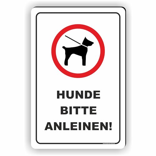 HUNDE BITTE ANLEINEN/HUNDE AN DER LEINE SCHILD/T-006 (10x15cm Schild) von Fassbender-Druck SCHILDER
