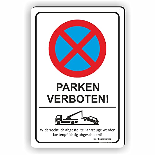 PARKEN VERBOTEN - Parken verboten Schild / PV-012 (40x60cm Schild) von Fassbender-Druck SCHILDER