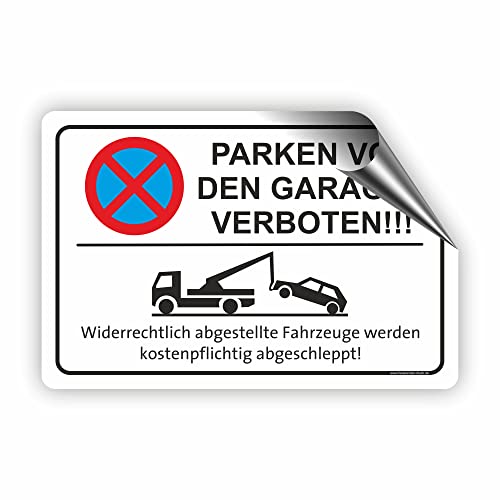 Fassbender-Druck SCHILDER - PARKEN VOR DEN GARAGEN VERBOTEN - Parken verboten Schild - Schild zum Markieren vom absoluten Parkverbot/Privatgrundstück oder für einen Parkplatz (30x20cm Aufkleber) von Fassbender-Druck SCHILDER