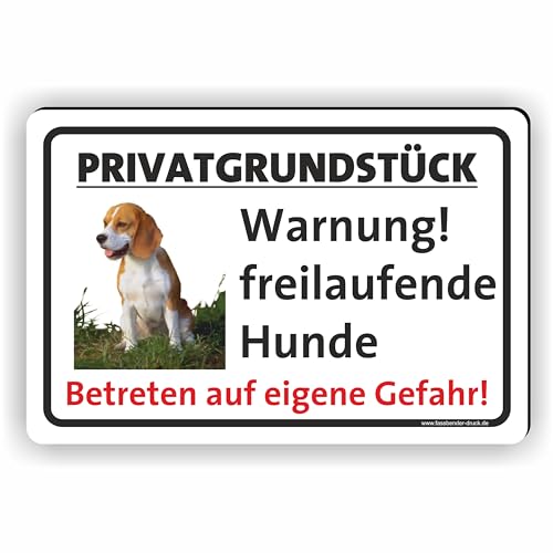 PRIVATGRUNDSTÜCK! freilaufende Hunde! / T-022 (45x30cm Schild) von Fassbender-Druck SCHILDER