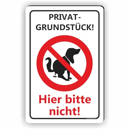 Privatgrundstück - Kein Hundeklo Schild/Kein Hundekot/T-003 (40x60cm Schild) von Fassbender-Druck SCHILDER