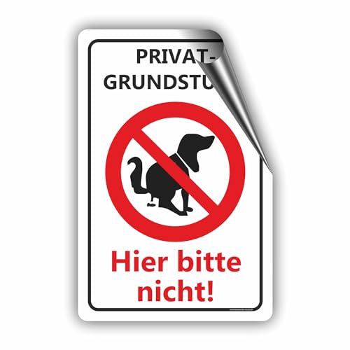 Privatgrundstück - Kein Hundeklo Schild/Kein Hundekot/T-003 (10x15cm Aufkleber) von Fassbender-Druck SCHILDER