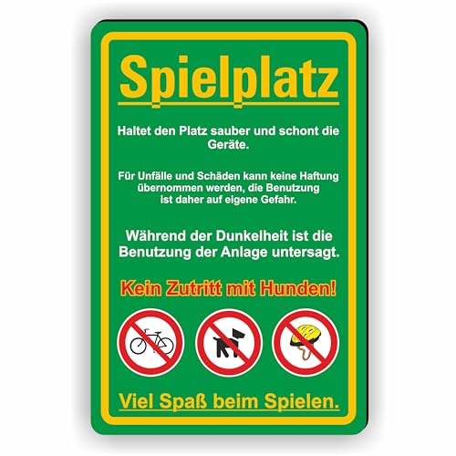 SPIELPLATZ - Haltet den Platz und die Geräte Sauber - keine Hunde - SCHILD/D-038 (20x30cm Schild) von Fassbender-Druck SCHILDER