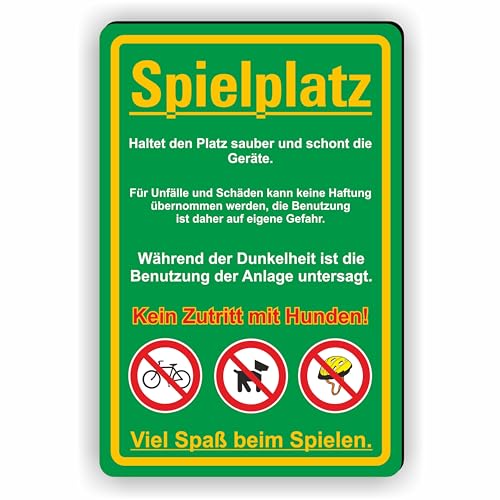 SPIELPLATZ - Haltet den Platz und die Geräte Sauber - keine Hunde - SCHILD/D-038 (40x60cm Schild) von Fassbender-Druck SCHILDER