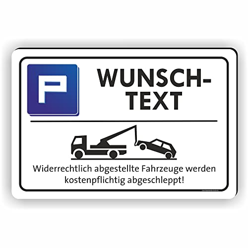 TEXT NACH WUNSCH - Parkplatz Schild/ PV-055 (30x20cm Schild) von Fassbender-Druck SCHILDER