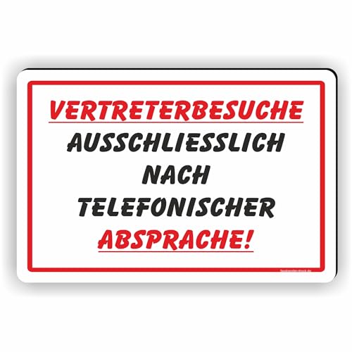 VERTRETERBESUCHE nach telefonischer Absprache! - SCHILD/D-053 (30x20cm Schild) von Fassbender-Druck SCHILDER