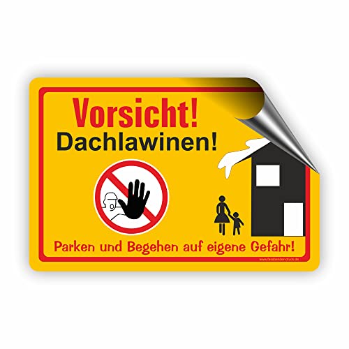 VORSICHT DACHLAWINEN - Winterdienstschilder/WI-005 (30x20cm Aufkl.) von Fassbender-Druck SCHILDER