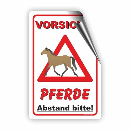 VORSICHT PFERDE - Bitte Abstand halten - Tierstransport/T-008 (30x45cm Aufkleber) von Fassbender-Druck SCHILDER