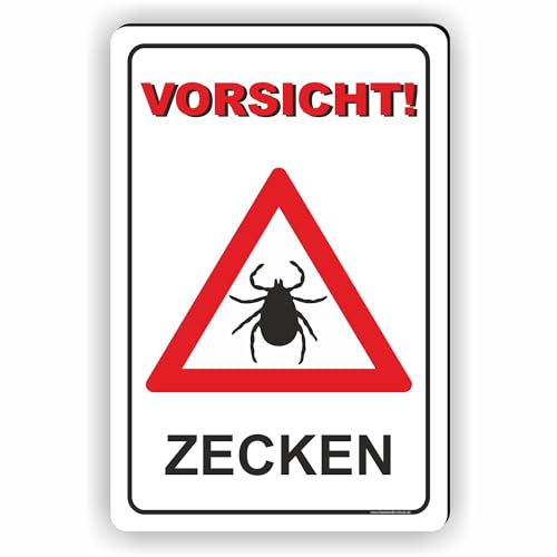 VORSICHT ZECKEN SCHILD/ZECKENGEFAHR/ZECKENGEBIET/T-005 (30x45cm Schild) von Fassbender-Druck SCHILDER