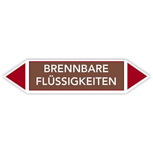 Fassbender-Druck Warnzeichen Rohrleitungskennzeichnung - Fließrichtung Rohrleitungskennzeichen mit beiden Ecken nach TRGS 201 und DIN 2403 (Brennbare Flüssigkeiten - FL-123-50 Stück) von Fassbender-Druck Warnzeichen