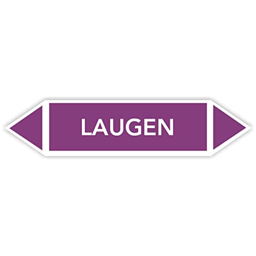 Fassbender-Druck Warnzeichen Rohrleitungskennzeichnung - Fließrichtung Rohrleitungskennzeichen mit beiden Ecken nach TRGS 201 und DIN 2403 (Laugen - FL-119-20 Stück) von Fassbender-Druck Warnzeichen