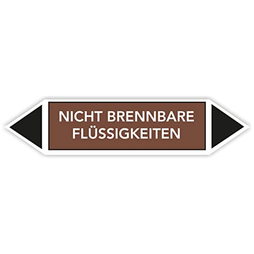 Fassbender-Druck Warnzeichen Rohrleitungskennzeichnung - Fließrichtung Rohrleitungskennzeichen mit beiden Ecken nach TRGS 201 und DIN 2403 (Nicht brennbare Flüssigkeiten - FL-122-10 Stück) von Fassbender-Druck Warnzeichen