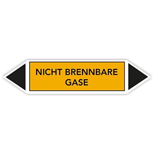Fassbender-Druck Warnzeichen Rohrleitungskennzeichnung - Fließrichtung Rohrleitungskennzeichen mit beiden Ecken nach TRGS 201 und DIN 2403 (Nicht brennbare Gase - FL-120-20 Stück) von Fassbender-Druck Warnzeichen