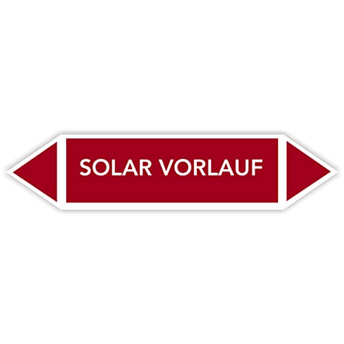 Fassbender-Druck Warnzeichen Rohrleitungskennzeichnung - Fließrichtung Rohrleitungskennzeichen mit beiden Ecken nach TRGS 201 und DIN 2403 (Solar Vorlauf - FL-104-10 Stück) von Fassbender-Druck Warnzeichen