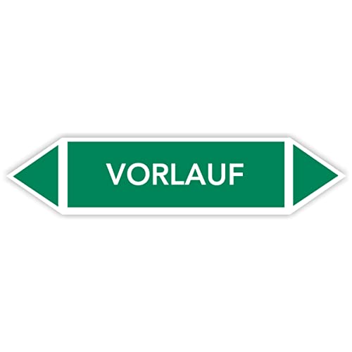 Fassbender-Druck Warnzeichen Rohrleitungskennzeichnung - Fließrichtung Rohrleitungskennzeichen mit beiden Ecken nach TRGS 201 und DIN 2403 (Vorlauf - FL-103-100 Stück) von Fassbender-Druck Warnzeichen