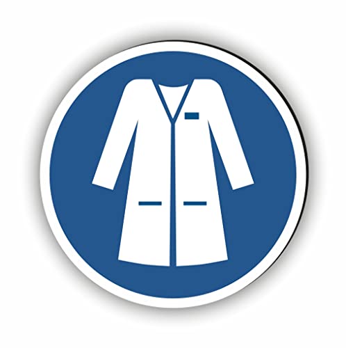 Gebotszeichen nach DIN EN ISO 7010 - Laborkittel tragen Gebotsschild ist als Sicherheitszeichen in jedem Betrieb unerlässlich (M059) von Fassbender-Druck Warnzeichen