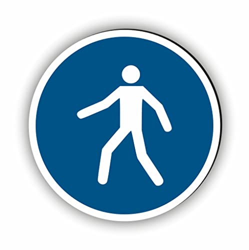 Gebotszeichen nach DIN EN ISO 7010 - Unser Fußgängerweg benutzen Gebotsschild ist als Sicherheitszeichen in jedem Betrieb unerlässlich (M024) von Fassbender-Druck Warnzeichen