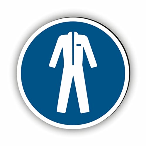 Gebotszeichen nach DIN EN ISO 7010 - Unser Schutzkleidung benutzen Gebotsschild ist als Sicherheitszeichen in jedem Betrieb unerlässlich (M010) von Fassbender-Druck Warnzeichen