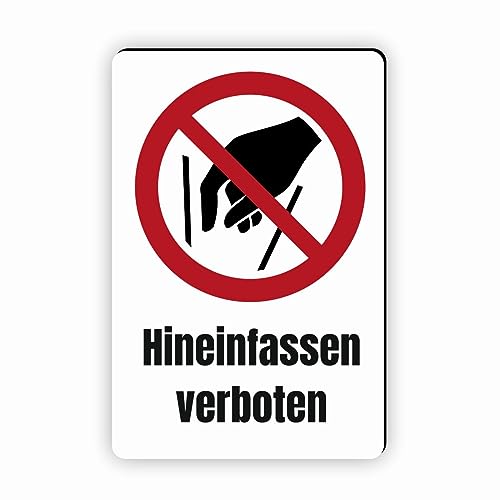 Verbotszeichen/Verbotsschild Hineinfassen verboten (P015) - zum markieren von Verbotszonen nach DIN EN ISO 7010 von Fassbender-Druck Warnzeichen