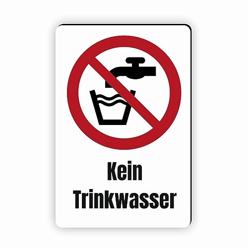 Verbotszeichen/Verbotsschild Kein Trinkwasser (P005) - zum markieren von Verbotszonen nach DIN EN ISO 7010 von Fassbender-Druck Warnzeichen