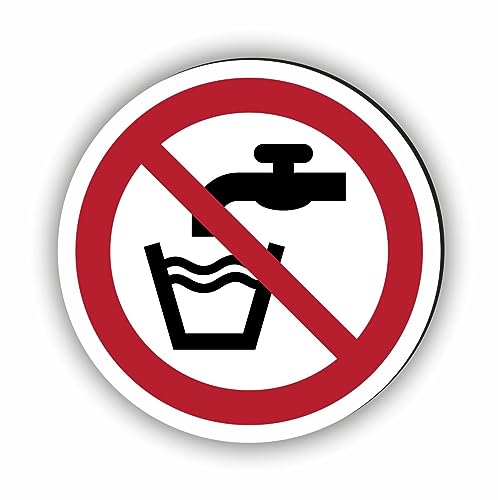 Verbotszeichen/Verbotsschild Kein Trinkwasser (P005) - zum markieren von Verbotszonen nach DIN EN ISO 7010 von Fassbender-Druck Warnzeichen