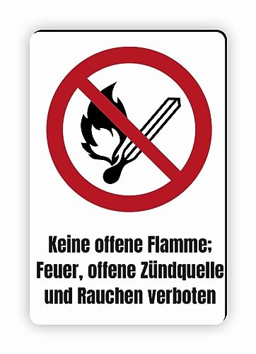 Verbotszeichen/Verbotsschild Keine offene Flamme (P003) - zum markieren von Verbotszonen nach DIN EN ISO 7010 von Fassbender-Druck Warnzeichen