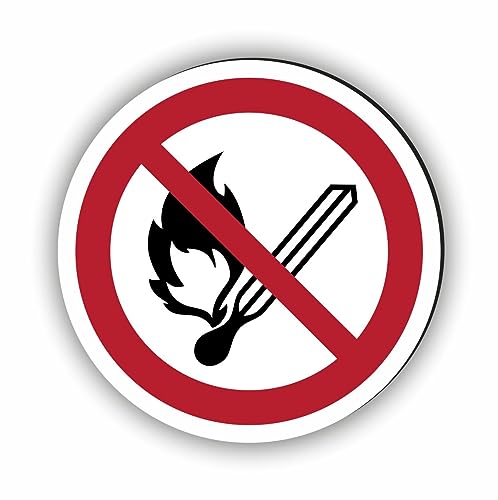 Verbotszeichen/Verbotsschild Keine offene Flamme (P003) - zum markieren von Verbotszonen nach DIN EN ISO 7010 von Fassbender-Druck Warnzeichen