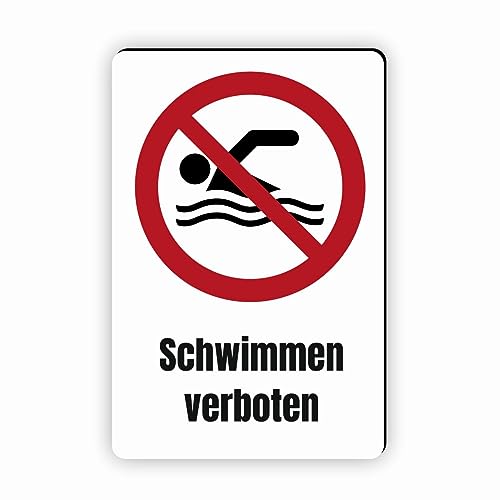 Verbotszeichen/Verbotsschild Schwimmen verboten (P049) - zum markieren von Verbotszonen nach DIN EN ISO 7010 von Fassbender-Druck Warnzeichen