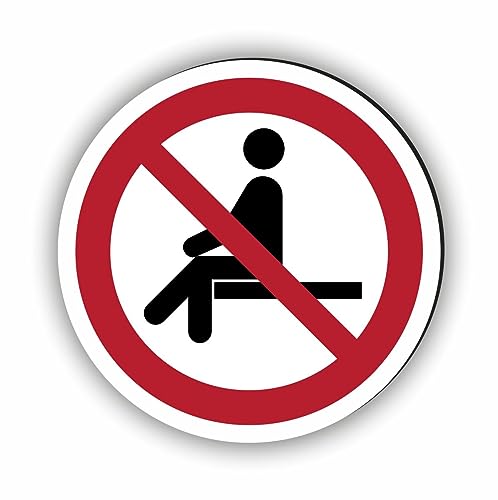 Verbotszeichen/Verbotsschild Sitzen verboten (P018) - zum markieren von Verbotszonen nach DIN EN ISO 7010 von Fassbender-Druck Warnzeichen