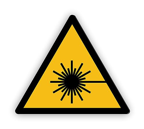 Warnzeichen (W004) Warnung vor Laserstrahl - Dreieckiges Warnschild - Signalgelb (RAL 1003) nach DIN EN ISO 7010 von Fassbender-Druck Warnzeichen