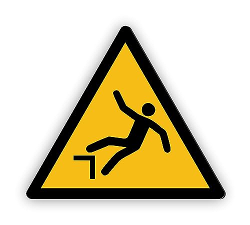 Warnzeichen (W008) Warnung vor Absturzgefahr - Dreieckiges Warnschild - Signalgelb (RAL 1003) nach DIN EN ISO 7010 von Fassbender-Druck Warnzeichen