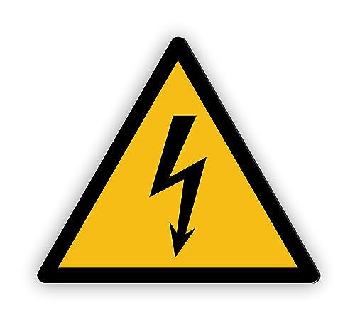 Warnzeichen (W012) Warnung vor elektrischer Spannung - Dreieckiges Warnschild - Signalgelb (RAL 1003) nach DIN EN ISO 7010 von Fassbender-Druck Warnzeichen