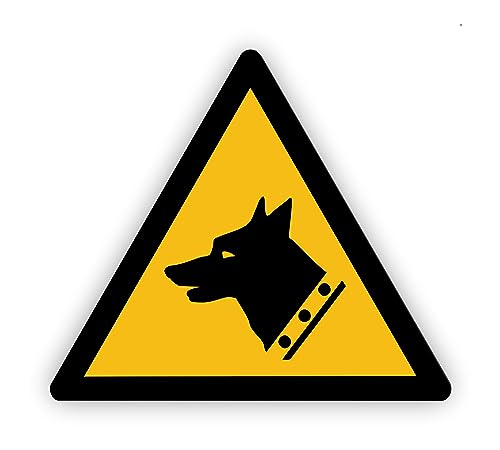 Warnzeichen (W013) Warnung vor Wachhunden - Dreieckiges Warnschild - Signalgelb (RAL 1003) nach DIN EN ISO 7010 von Fassbender-Druck Warnzeichen
