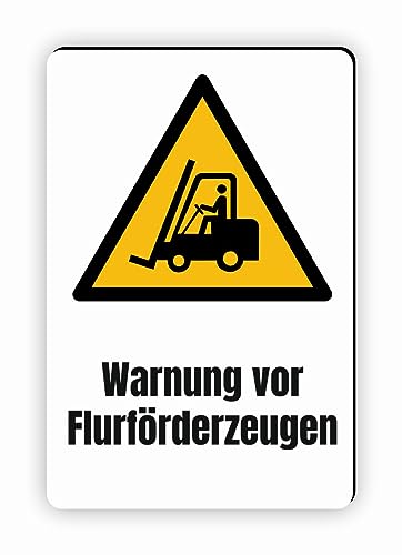 Warnzeichen (W014) Warnung vor Flurförderzeugen - Eckiges Warnschild mit Text - Warnschild mit Text - nach DIN EN ISO 7010 von Fassbender-Druck Warnzeichen