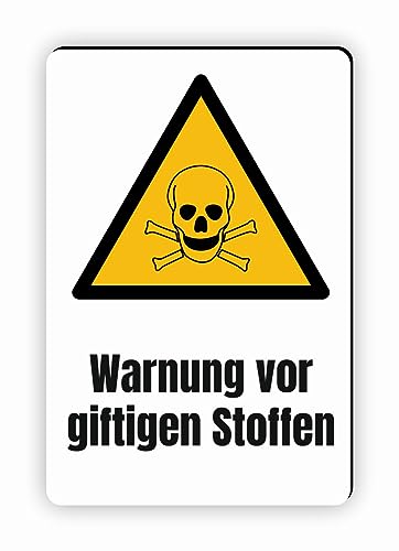 Warnzeichen (W016) Warnung vor giftigen Stoffen - Eckiges Warnschild mit Text - Warnschild mit Text - nach DIN EN ISO 7010 von Fassbender-Druck Warnzeichen