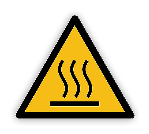 Warnzeichen (W017) Warnung vor heißer Oberfläche - Dreieckiges Warnschild - Signalgelb (RAL 1003) nach DIN EN ISO 7010 von Fassbender-Druck Warnzeichen