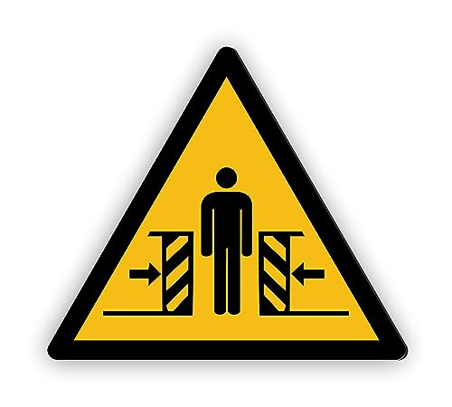 Warnzeichen (W019) Warnung vor Quetschgefahr - Dreieckiges Warnschild - Signalgelb (RAL 1003) nach DIN EN ISO 7010 von Fassbender-Druck Warnzeichen