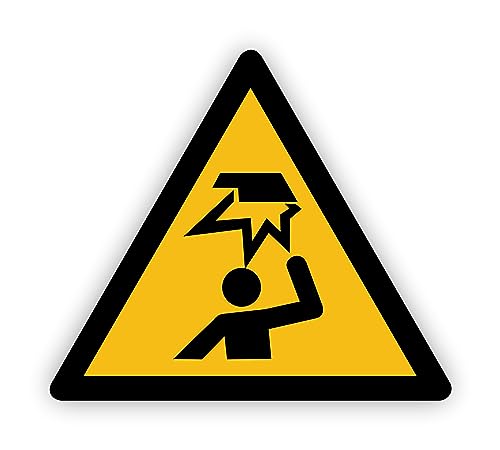 Warnzeichen (W020) Warnung vor Hindernissen im Kopfbereich - Dreieckiges Warnschild - Signalgelb (RAL 1003) nach DIN EN ISO 7010 von Fassbender-Druck Warnzeichen