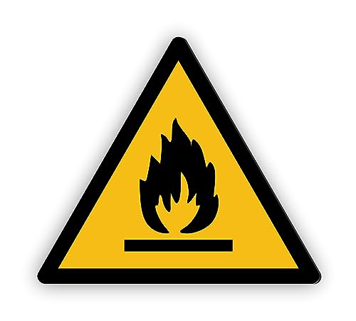 Warnzeichen (W021) Warnung vor feuergefährlichen Stoffen - Dreieckiges Warnschild - Signalgelb (RAL 1003) nach DIN EN ISO 7010 von Fassbender-Druck Warnzeichen