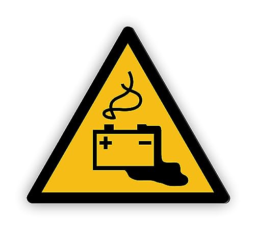 Warnzeichen (W026) Warnung vor Gefahren durch das Aufladen von Batterien - Dreieckiges Warnschild - Signalgelb (RAL 1003) nach DIN EN ISO 7010 von Fassbender-Druck Warnzeichen