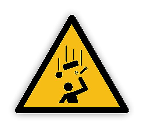 Warnzeichen (W035) Warnung vor herabfallenden Gegenständen - Dreieckiges Warnschild - Signalgelb (RAL 1003) nach DIN EN ISO 7010 von Fassbender-Druck Warnzeichen