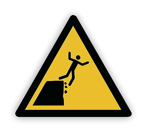 Warnzeichen (W052) Warnung vor instabiler Klippenkante - Dreieckiges Warnschild - Signalgelb (RAL 1003) nach DIN EN ISO 7010 von Fassbender-Druck Warnzeichen