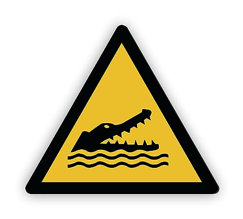 Warnzeichen (W067) Warnung vor Krokodilen, Alligatoren oder Kaimanen - Dreieckiges Warnschild - Signalgelb (RAL 1003) nach DIN EN ISO 7010 von Fassbender-Druck Warnzeichen