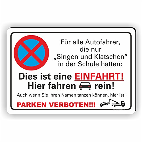 Fassbender-Druck SINGEN & KLATSCHEN 03 / Parkverbotsschild (3 Größen) (400x600mm) von Fassbender-Druck