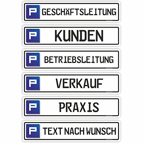 Fassbender-Druck KfZ-Kennzeichen zur Parkplatzreservierung 520x110mm auf 3mm Aluverbundplatte zum selber montieren (03 Betriebsleitung) von Fassbender-Druck