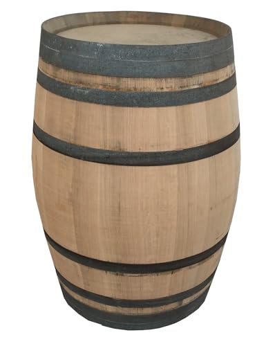Fassl Baron Holzfass Stehtisch aus gebrauchtem Weinfass -Abgeschliffen - Fassbar oder Gartentisch. D/H=70/95cm- Dekofass 225 Liter aus Eiche Holzfässer Fasstisch von Fassl Baron